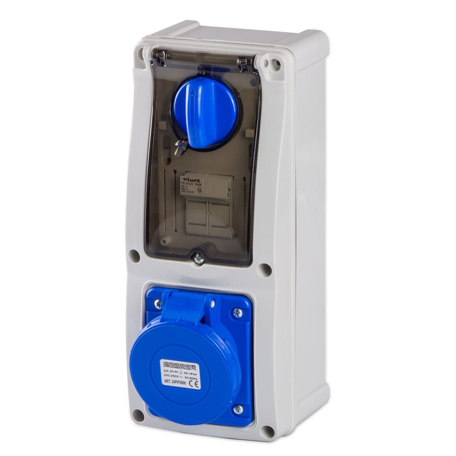 MASTER - PR.INT.3P+N+T 32A 230V 9H BLU IP44 C/SCA 24PIF5006