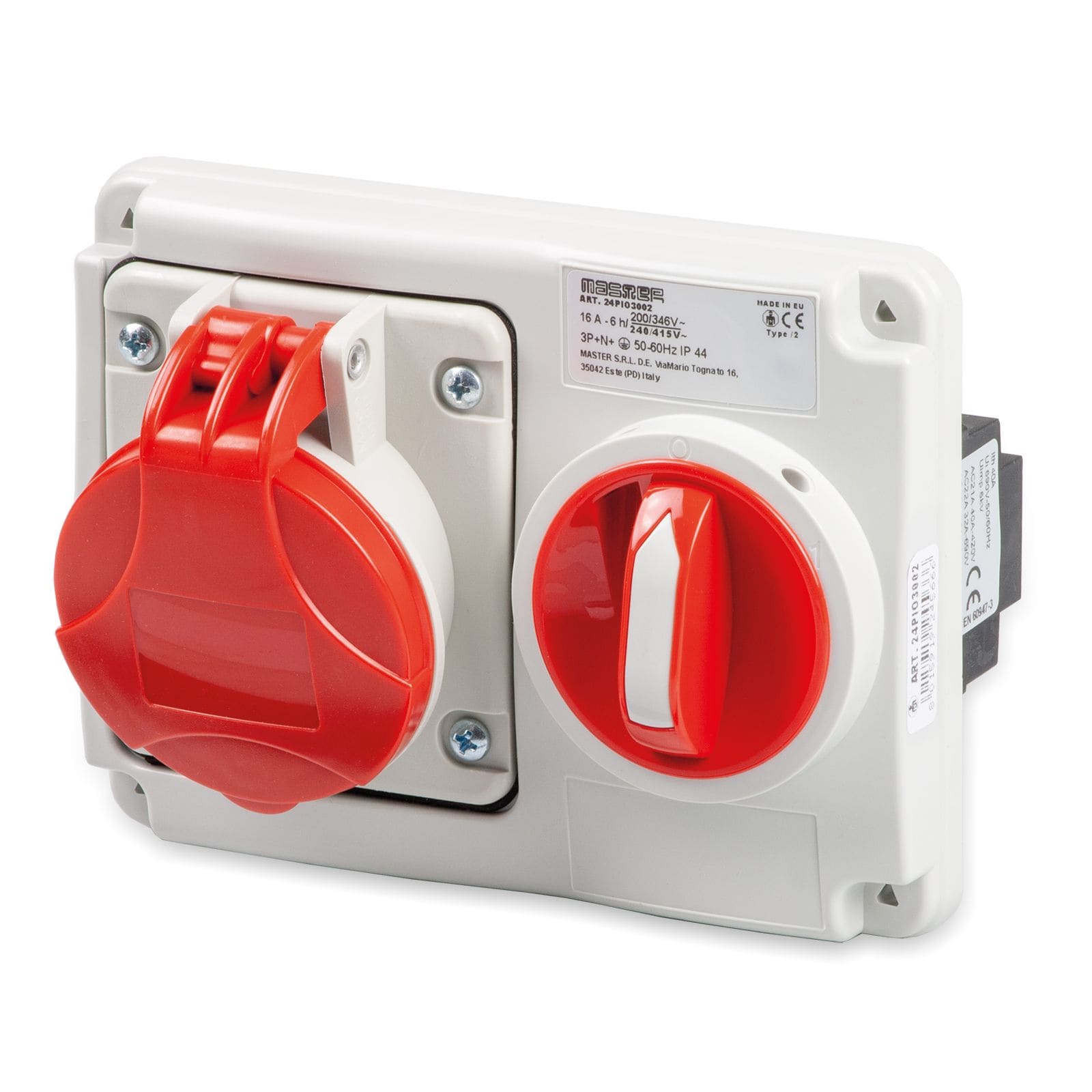 MASTER - PR.INT.OR.3P+N+T 16A 380V 6H ROSSA IP44