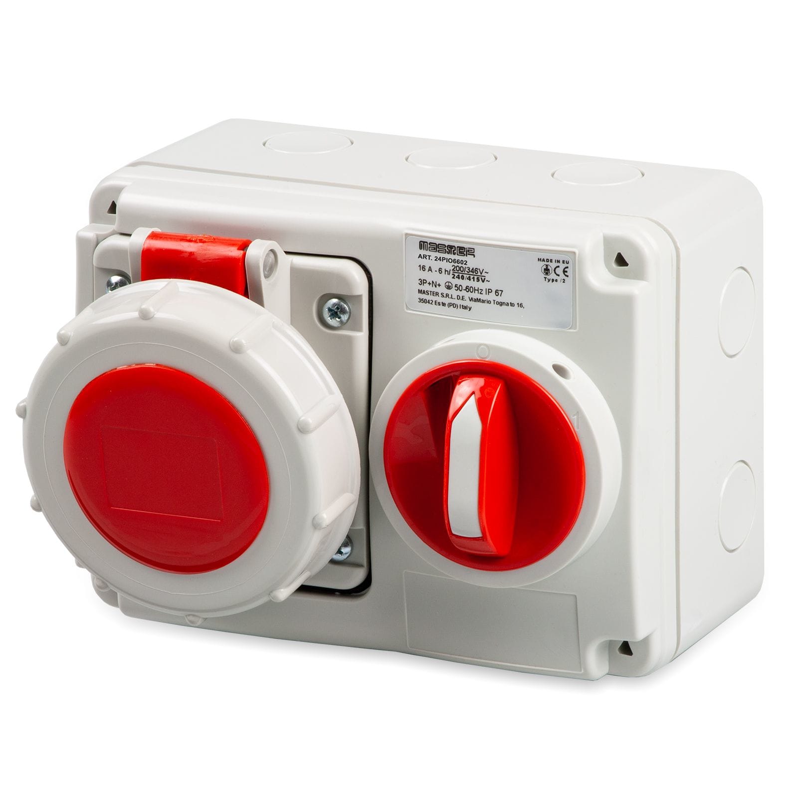 MASTER - PR.INT.OR.3P+N+T 16A380V6H ROS.IP67 C/SC