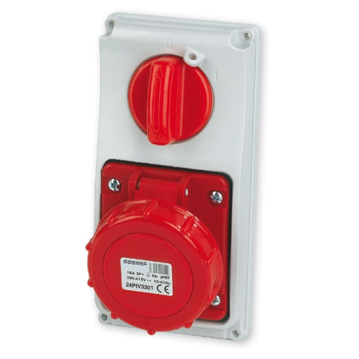 MASTER - PR.INT.VR.3P+T 16A 380V 6H ROSSA IP67 24PIV3301