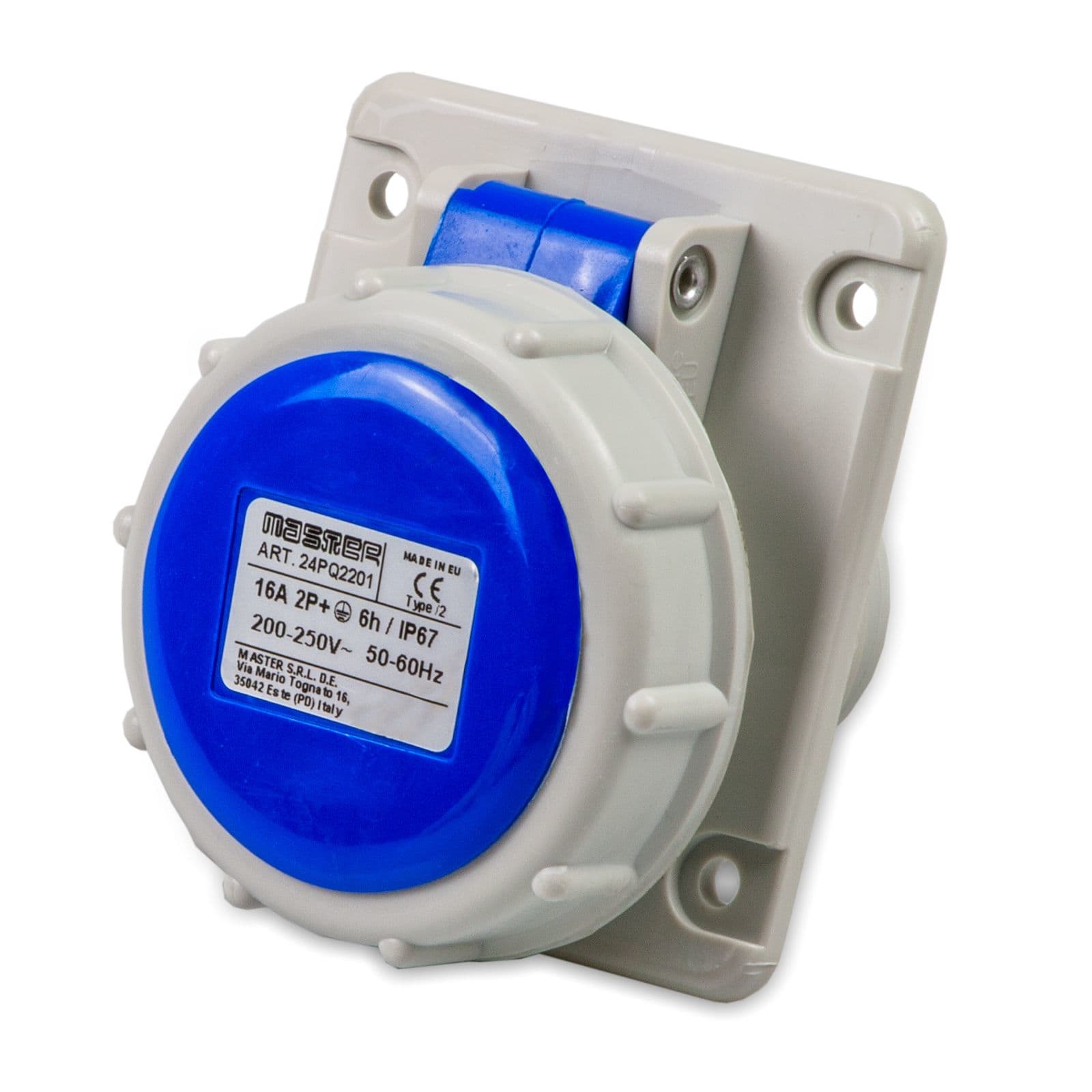 MASTER - PR.QUA.2P+T 16A 230V 6H BLU IP67 24PQ2201