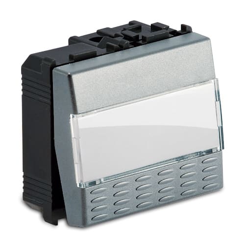 MASTER - STEEL PULSANTE PORTANOME 1P 16A 33040