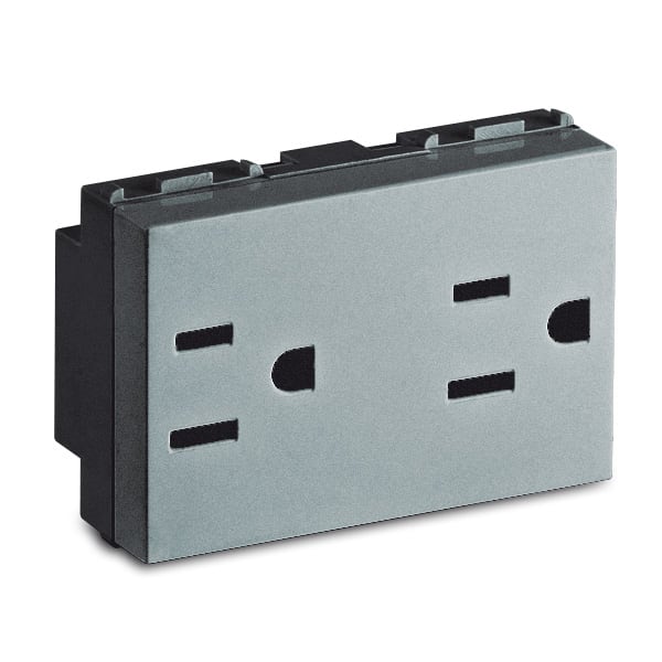 MASTER - STEEL PRESA 2P+T 15A AMERICANA DOPPIA 33186.2