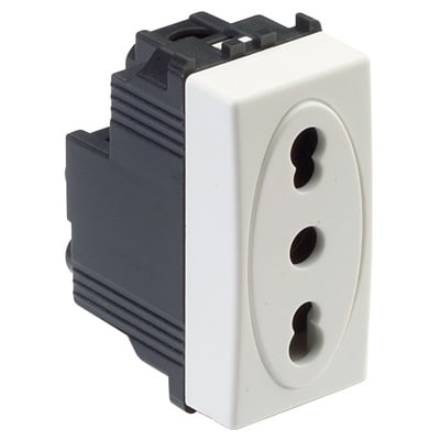 MASTER - MODO PRESA 2P+T 16A BIVALENTE BIANCO