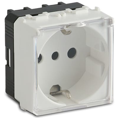 MASTER - MODO PRESA P30 2P+T CON PORTELLO, BIANCO 36174