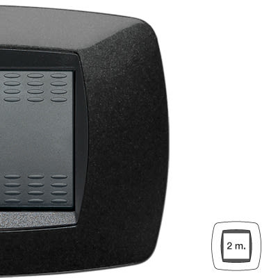 MASTER - MODO PLACCA 2 POSTI STRETTA NERO 39MP202