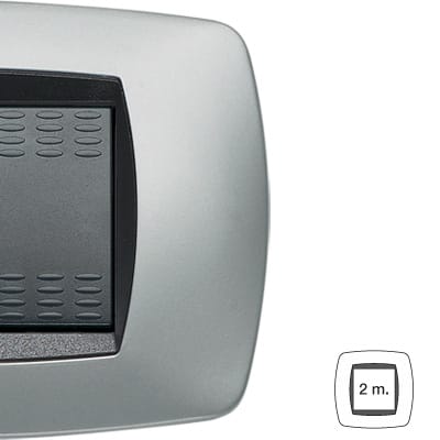 MASTER - MODO PLACCA 2 POSTI STRETTA TITANIO 39MP252