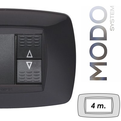 MASTER - MODO PLACCA METALLO 4 POSTI NERO 39MT204