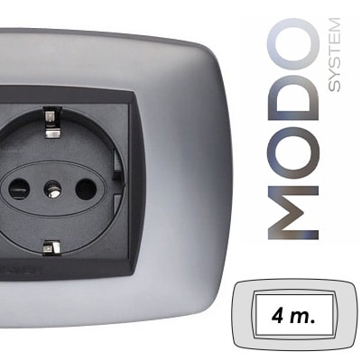 MASTER - MODO PLACCA METALLO 4 POSTI TITANIO 39MT254