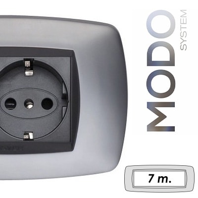 MASTER - MODO PLACCA METALLO 7 POSTI TITANIO 39MT257