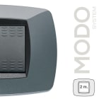 MASTER - MODO PLACCA 2 POSTI GRIGIO METALLIZZATO 39TC192