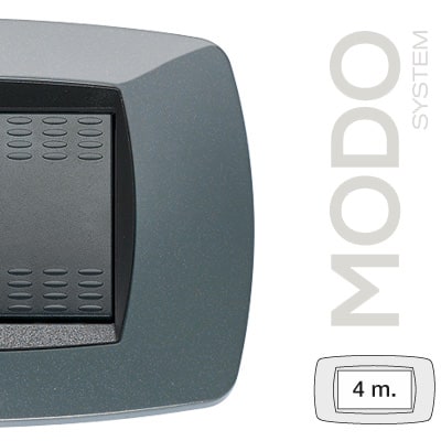 MASTER - MODO PLACCA 4 POSTI GRIGIO METALLIZZATO 39TC194