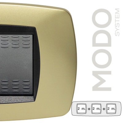 MASTER - MODO PLACCA 2+2+2 POSTI OTTONE OPACO 39TC242-3