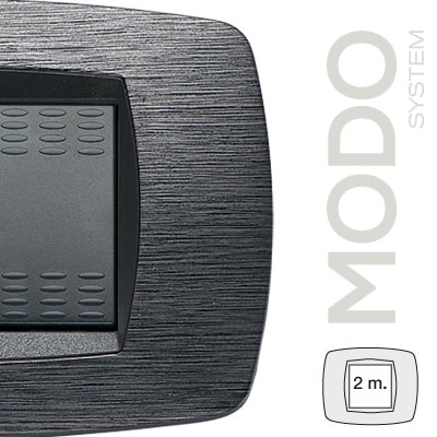 MASTER - MODO PLACCA 2 POSTI SATINATO GRIGIO