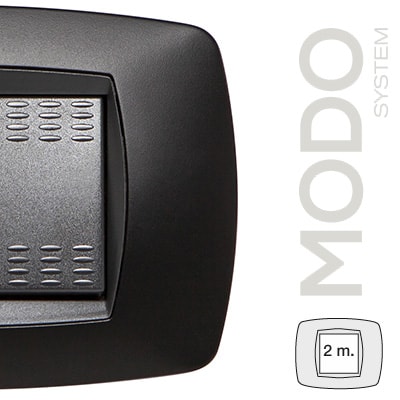 MASTER - MODO PLACCA 2 POSTI NERO OPACO 39TC812