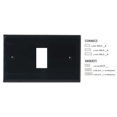 MASTER - CORNICE PLASTICA NERO 5 POSTI 60C205