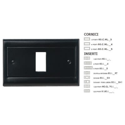 MASTER - CORNICE METAL.LISCIO NERO 5 POSTI 60CML205