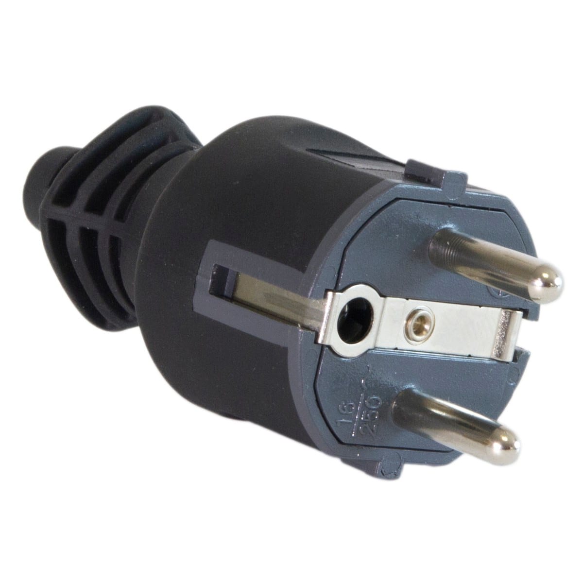 MASTER - SPINA IP40 SCHUKO 16A 2P+T IN GOMMA NERA AS05090