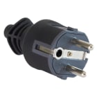 MASTER - SPINA IP40 SCHUKO 16A 2P+T IN GOMMA NERA AS05090