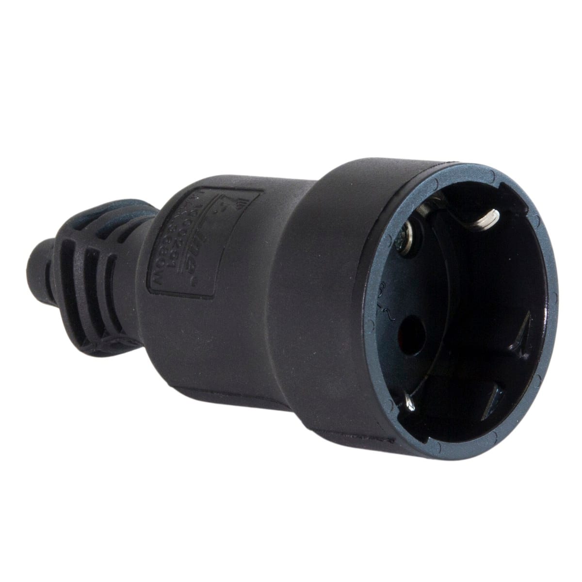 MASTER - PRESA IP40 SCHUKO 16A 2P+T IN GOMMA NERA AS05091