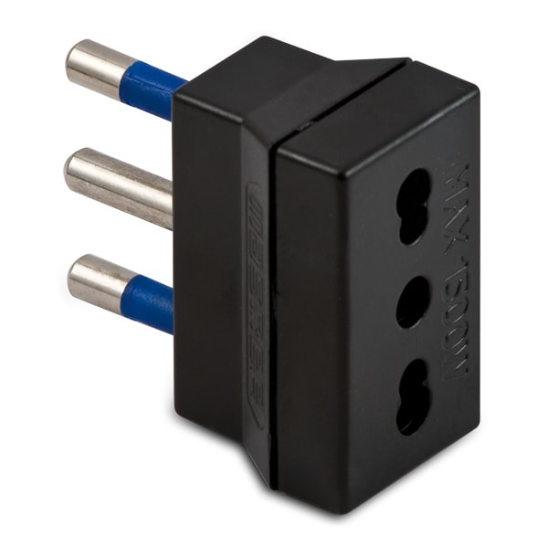 MASTER - ADATTATORE SEMPL.BIVALENTE 16A 2P+T NERO AS05620
