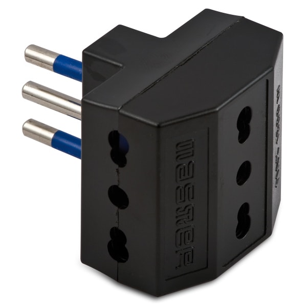 MASTER - ADATTATORE TRIPLO 10A 2P+T NERO AS05650