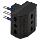 MASTER - ADATTATORE TRIPLO 10A 2P+T NERO AS05650