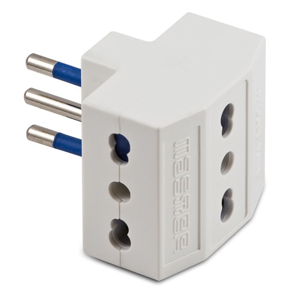 MASTER - ADATTATORE TRIPLO 10A 2P+T BIANCO
