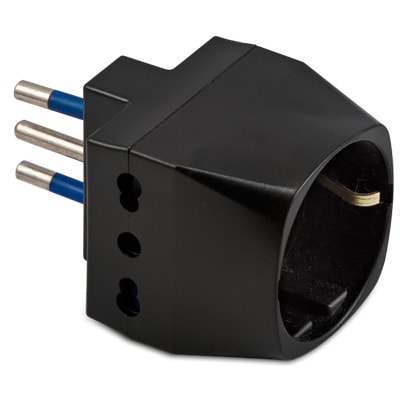 MASTER - ADATT.TRIPLO-SCHUKO 10A 2P+T NERO AS05750