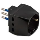 MASTER - ADATT.TRIPLO-SCHUKO 10A 2P+T NERO AS05750