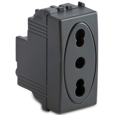 MASTER - PRESA P17/11 BIVAL. 2P+T 16A MODO GRIGIO AS31159