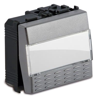 MASTER - PULSANTE PORTANOME 1P 16A 2 MOD. STEEL AS33040