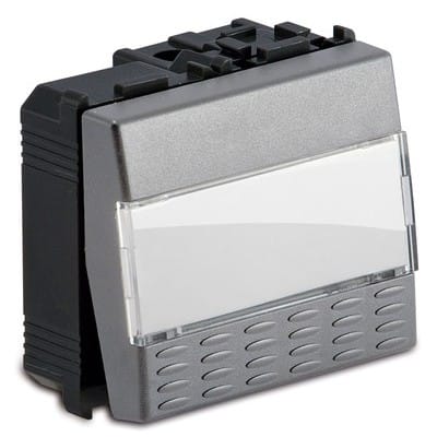 MASTER - PULSANTE PORTANOME 1P 16A 2 MOD. STEEL