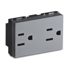 MASTER - PRESA AMERICANA DOPPIA 2P+T 15A STEEL AS33186.2