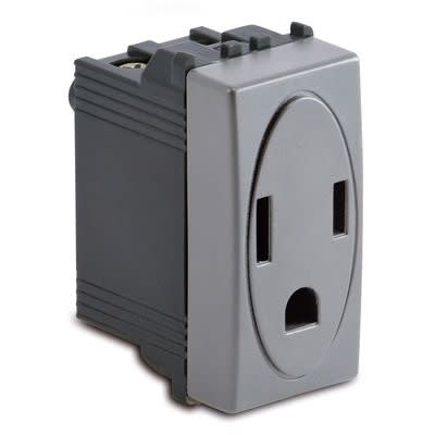 MASTER - PRESA AMERICANA 2P+T 15A 127V STEEL AS33186