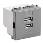 MASTER - ALIMENTATORE 2 USB 5V 4A 2MOD. STEEL AS33213.2