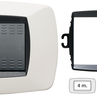 MASTER - PLACCA MODO 4 POSTI BIANCO +ANELLO TLI AS39TC104