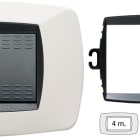 MASTER - PLACCA MODO 4 POSTI BIANCO +ANELLO TLI