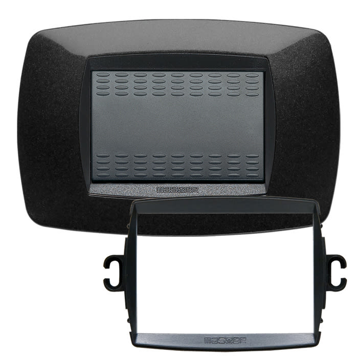 MASTER - PLACCA MODO 3 POSTI NERO +ANELLO TLI AS39TC203