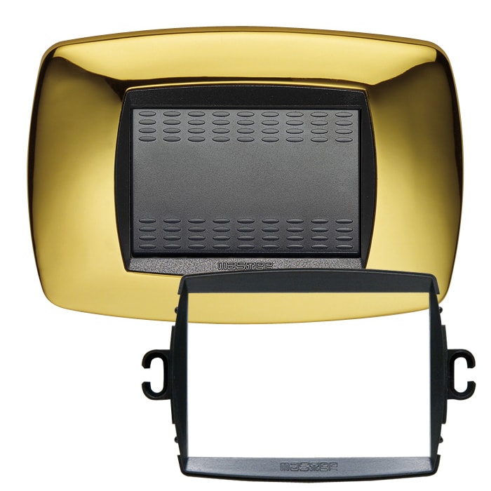 MASTER - PLACCA MODO 3 POSTI OTTONE +ANELLO TLI AS39TC213