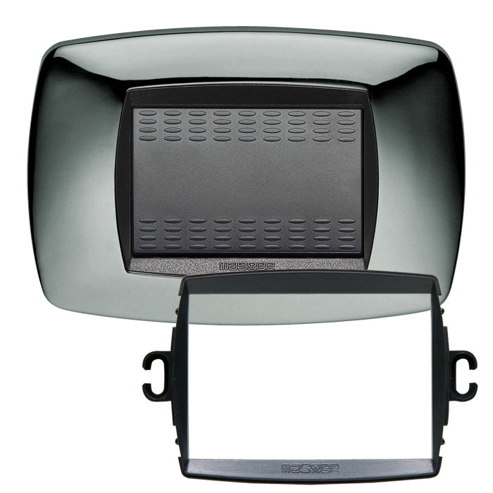 MASTER - PLACCA MODO 3 POSTI CROMATO +ANELLO TLI AS39TC223