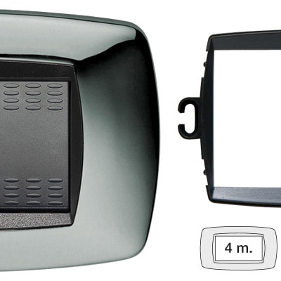 MASTER - PLACCA MODO 4 POSTI CROMATO +ANELLO TLI AS39TC224