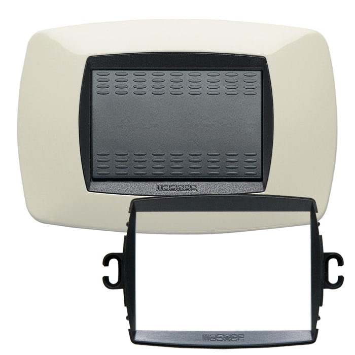 MASTER - PLACCA MODO 3 POSTI AVORIO + ANELLO TLI AS39TC283