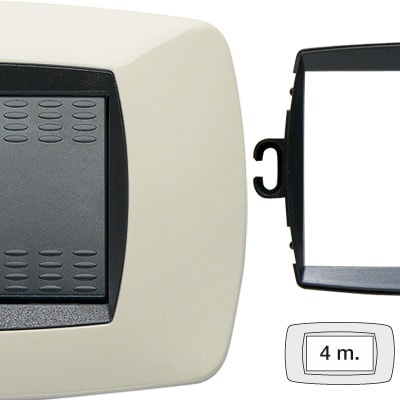 MASTER - PLACCA MODO 4 POSTI AVORIO + ANELLO TLI AS39TC284