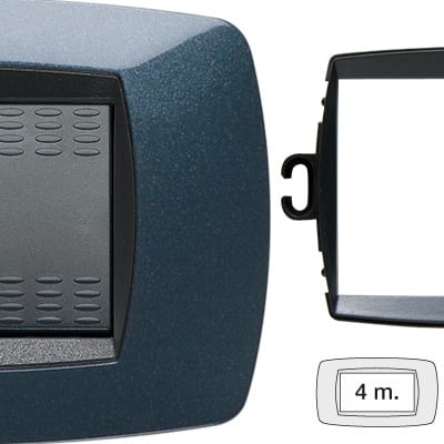 MASTER - PLACCA MODO 4 POSTI BLU NOTTE +ANELLOTLI AS39TC354