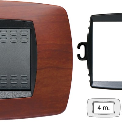 MASTER - PLACCA MODO 4 POSTI CILIEGIO +ANELLO TLI AS39TC414