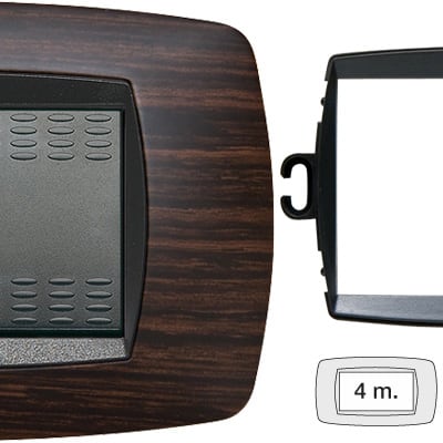 MASTER - PLACCA MODO 4 POSTI WENGE +ANELLO TLI AS39TC464