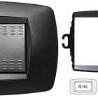 MASTER - PLACCA MODO 4P. NERO OPACO +ANELLO TLI AS39TC814