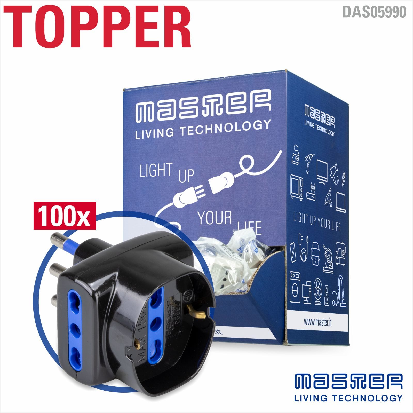 MASTER - DISP.ADAT.TRIPLO-SCH.16A 2P+T NERO PZ100 DAS05990