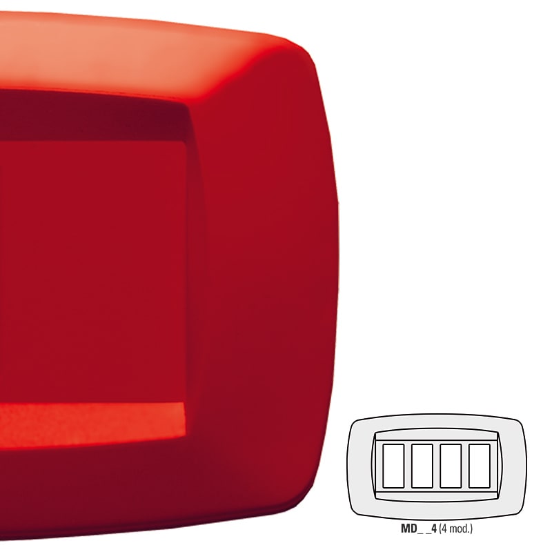 MASTER - PLACCA MODI' 4 POSTI ROSSO MD154